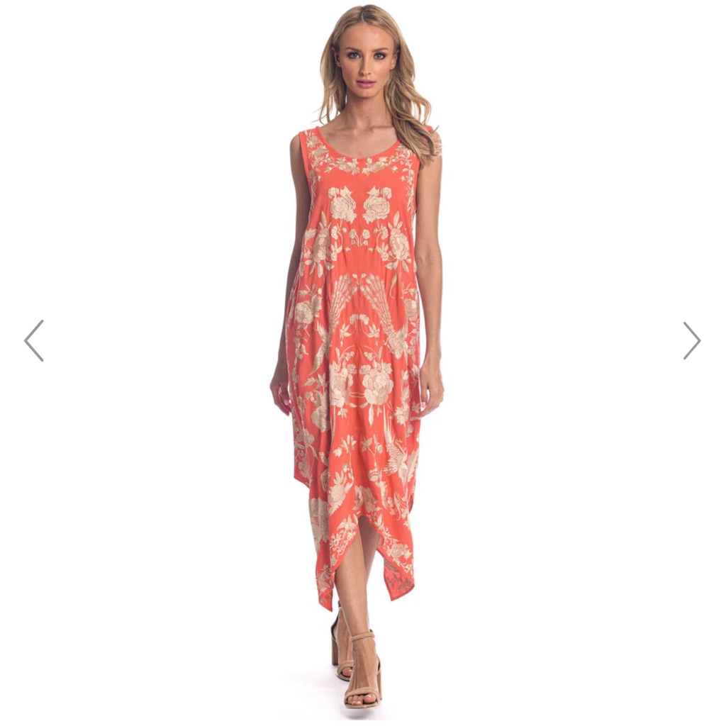 Tolani “Shelley” Embroidered Apricot Dress. New With Tags From Sundance.